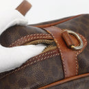 CELINE Macadam Canvas Hand Bag PVC Leather Brown Gold Auth 157763-9