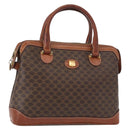 CELINE Macadam Canvas Hand Bag PVC Leather Brown Gold Auth 157764-1