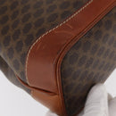 CELINE Macadam Canvas Hand Bag PVC Leather Brown Gold Auth 157764-15
