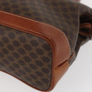 CELINE Macadam Canvas Hand Bag PVC Leather Brown Gold Auth 157764-16