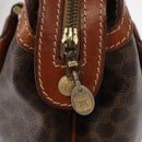 CELINE Macadam Canvas Hand Bag PVC Leather Brown Gold Auth 157764-9