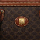 CELINE Macadam Canvas Hand Bag PVC Leather Brown Gold Auth 157764-18