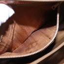 CELINE Macadam Canvas Hand Bag PVC Leather Brown Gold Auth 157764-11