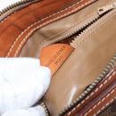 CELINE Macadam Canvas Hand Bag PVC Leather Brown Gold Auth 157764-12