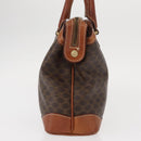 CELINE Macadam Canvas Hand Bag PVC Leather Brown Gold Auth 157764-3