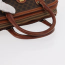 CELINE Macadam Canvas Hand Bag PVC Leather Brown Gold Auth 157764-7