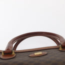 CELINE Macadam Canvas Hand Bag PVC Leather Brown Gold Auth 157764-14