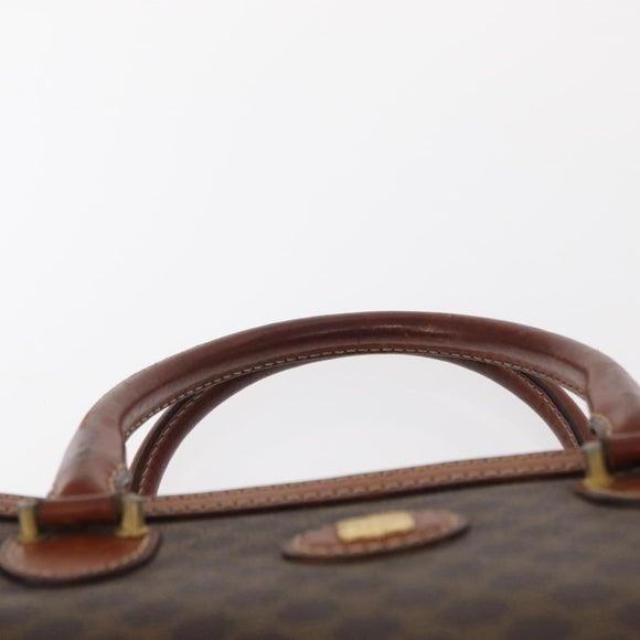 CELINE Macadam Canvas Hand Bag PVC Leather Brown Gold Auth 157764