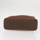 CELINE Macadam Canvas Hand Bag PVC Leather Brown Gold Auth 157764-5