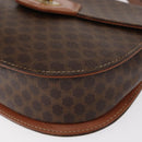 CELINE Macadam Canvas Hand Bag PVC Leather Brown Gold Auth 157765-15