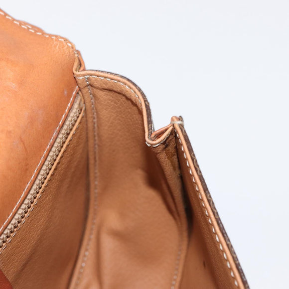 CELINE Macadam Canvas Hand Bag PVC Leather Brown Gold Auth 157765