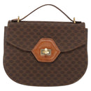 CELINE Macadam Canvas Hand Bag PVC Leather Brown Gold Auth 157765-13