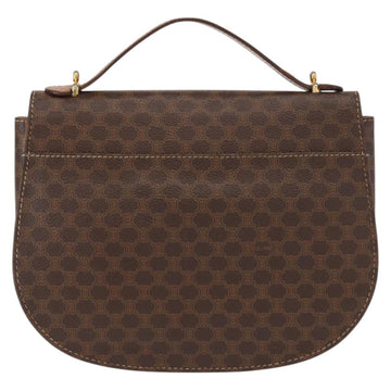 CELINE Macadam Canvas Hand Bag PVC Leather Brown Gold Auth 157765 - 0