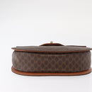 CELINE Macadam Canvas Hand Bag PVC Leather Brown Gold Auth 157765-5