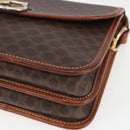 CELINE Macadam Canvas Shoulder Bag PVC Leather Brown Gold Auth 157766-9