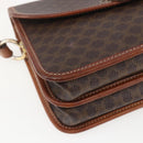 CELINE Macadam Canvas Shoulder Bag PVC Leather Brown Gold Auth 157766-14