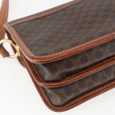 CELINE Macadam Canvas Shoulder Bag PVC Leather Brown Gold Auth 157766-16