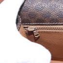 CELINE Macadam Canvas Shoulder Bag PVC Leather Brown Gold Auth 157766-19