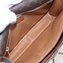 CELINE Macadam Canvas Shoulder Bag PVC Leather Brown Gold Auth 157766-10