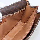 CELINE Macadam Canvas Shoulder Bag PVC Leather Brown Gold Auth 157766-20