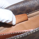 CELINE Macadam Canvas Shoulder Bag PVC Leather Brown Gold Auth 157766-12