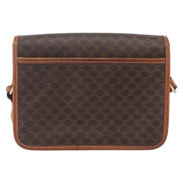 CELINE Macadam Canvas Shoulder Bag PVC Leather Brown Gold Auth 157766 - 0