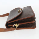 CELINE Macadam Canvas Shoulder Bag PVC Leather Brown Gold Auth 157766-3