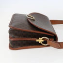 CELINE Macadam Canvas Shoulder Bag PVC Leather Brown Gold Auth 157766-4
