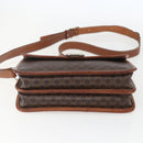 CELINE Macadam Canvas Shoulder Bag PVC Leather Brown Gold Auth 157766-5