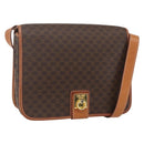 CELINE Macadam Canvas Shoulder Bag PVC Leather Brown Gold Auth 157767-1