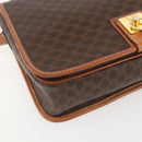 CELINE Macadam Canvas Shoulder Bag PVC Leather Brown Gold Auth 157767-11