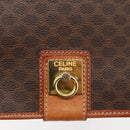 CELINE Macadam Canvas Shoulder Bag PVC Leather Brown Gold Auth 157767-14