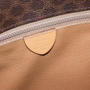 CELINE Macadam Canvas Shoulder Bag PVC Leather Brown Gold Auth 157767-15