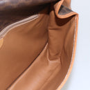 CELINE Macadam Canvas Shoulder Bag PVC Leather Brown Gold Auth 157767-18