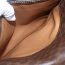 CELINE Macadam Canvas Shoulder Bag PVC Leather Brown Gold Auth 157767-21