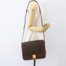 CELINE Macadam Canvas Shoulder Bag PVC Leather Brown Gold Auth 157767-22