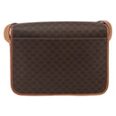 CELINE Macadam Canvas Shoulder Bag PVC Leather Brown Gold Auth 157767-3