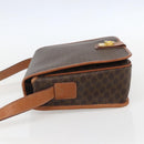 CELINE Macadam Canvas Shoulder Bag PVC Leather Brown Gold Auth 157767-4