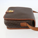 CELINE Macadam Canvas Shoulder Bag PVC Leather Brown Gold Auth 157767-5