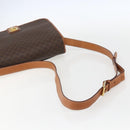 CELINE Macadam Canvas Shoulder Bag PVC Leather Brown Gold Auth 157767-7