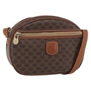 CELINE Macadam Canvas Shoulder Bag PVC Leather Brown Gold Auth 157768-1