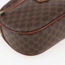 CELINE Macadam Canvas Shoulder Bag PVC Leather Brown Gold Auth 157768-11