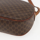 CELINE Macadam Canvas Shoulder Bag PVC Leather Brown Gold Auth 157768-12