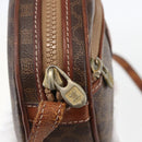 CELINE Macadam Canvas Shoulder Bag PVC Leather Brown Gold Auth 157768-14