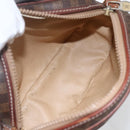 CELINE Macadam Canvas Shoulder Bag PVC Leather Brown Gold Auth 157768-16