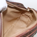 CELINE Macadam Canvas Shoulder Bag PVC Leather Brown Gold Auth 157768-17