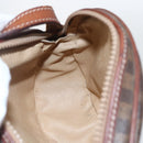 CELINE Macadam Canvas Shoulder Bag PVC Leather Brown Gold Auth 157768-18