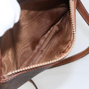 CELINE Macadam Canvas Shoulder Bag PVC Leather Brown Gold Auth 157768-19