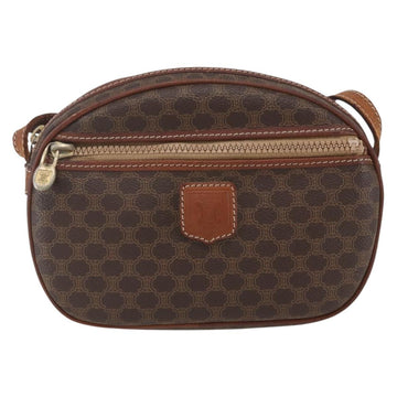 CELINE Macadam Canvas Shoulder Bag PVC Leather Brown Gold Auth 157768 - 0