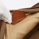 CELINE Macadam Canvas Shoulder Bag PVC Leather Brown Gold Auth 157768-20